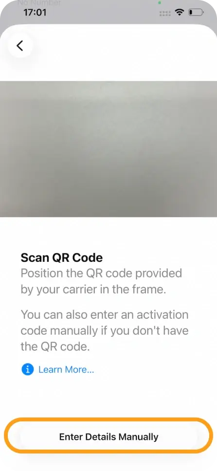 Choose Enter Details Manually