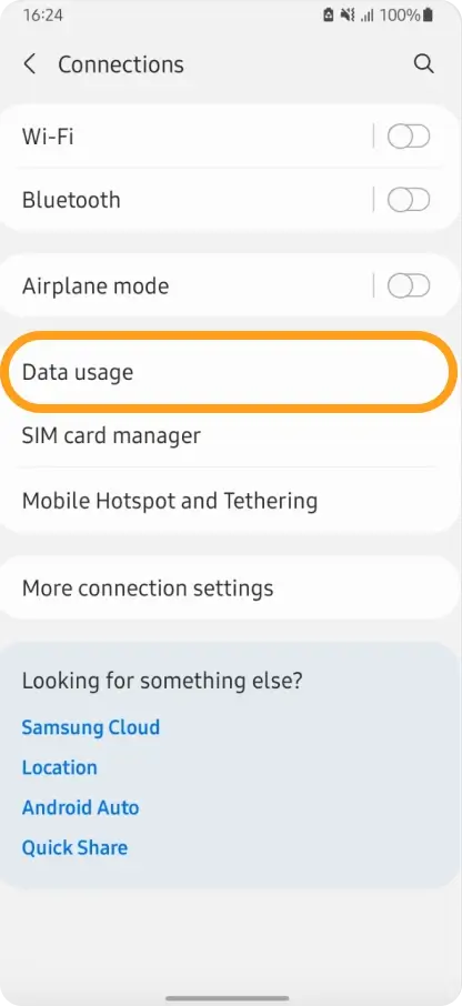 Tap Data Usage
